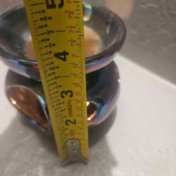 Glass Wax Warmer Iridescent Made in Germany 3.5" - Picture 4 of 4